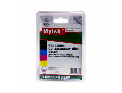 Картриджи заправленные ПЗК (PGI-425BK,CLI-426BK/C/M/Y) для Canon Pixma IP4840/MG6140/8140, автосброс, 5шт MyInk