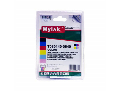 Картриджи заправленные ПЗК (T0801-0806) для Epson St Photo P50 6шт, автосброс, MyInk