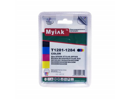Картриджи заправленные ПЗК (T1281-1284) для Epson St S22/SX120/SX125/SX130, автосброс, 4шт MyInk