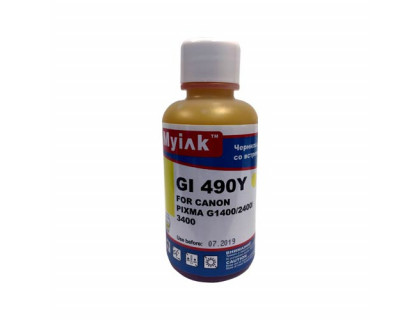 Чернила для CANON (GI-490Y) PIXMA G1400/2400/3400 (100мл,yellow,Dye) MyInk